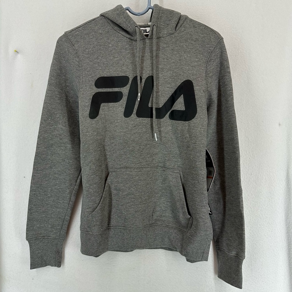 NWT Fila Pullover Logo Hazel Hoodie Mens Small Grey‎